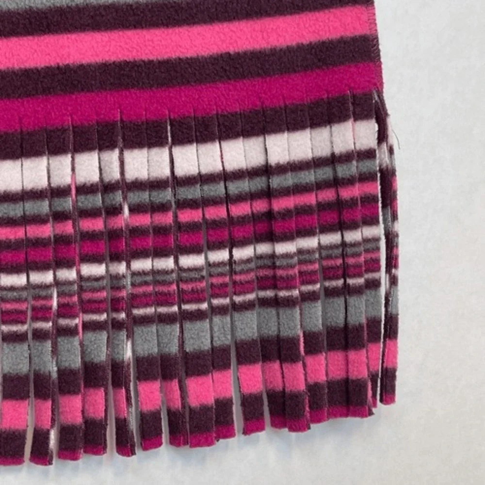 JOE BOXER Fleece Scarf‎ Women's OSFM Multicolor Polka Dot Stripe Fringe Design